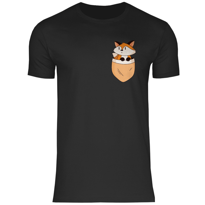 Fuchs in Brusttasche - Herren T - Shirt - Textilzauber
