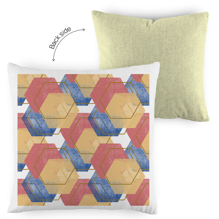 Geometrische Harmonie - Dekokissen zweifarbig - Textilzauber