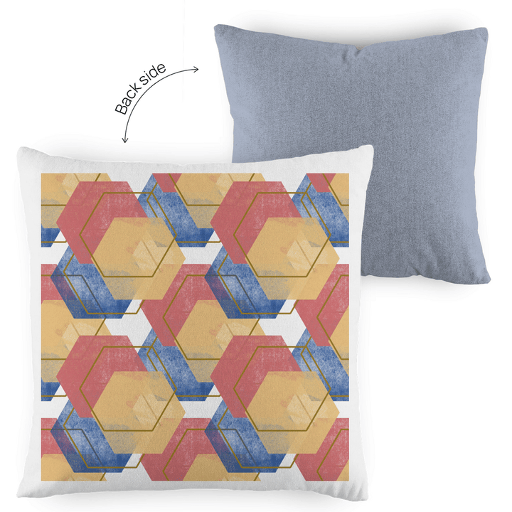 Geometrische Harmonie - Dekokissen zweifarbig - Textilzauber