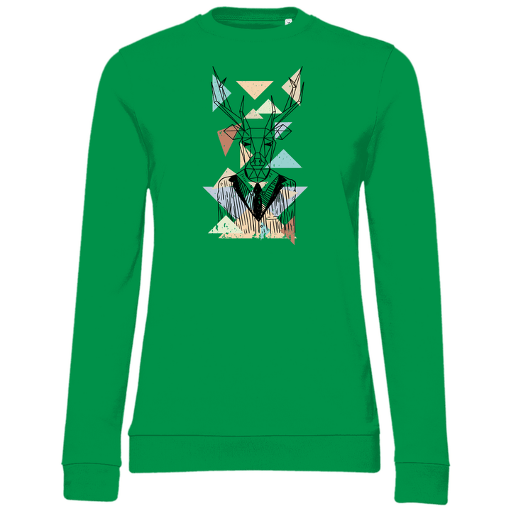 Geometrischer Hirsch - Damen Sweatshirt - Textilzauber