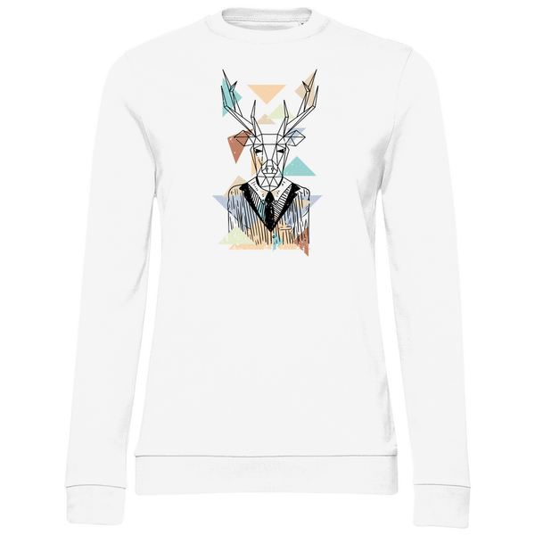 Geometrischer Hirsch - Damen Sweatshirt - Textilzauber