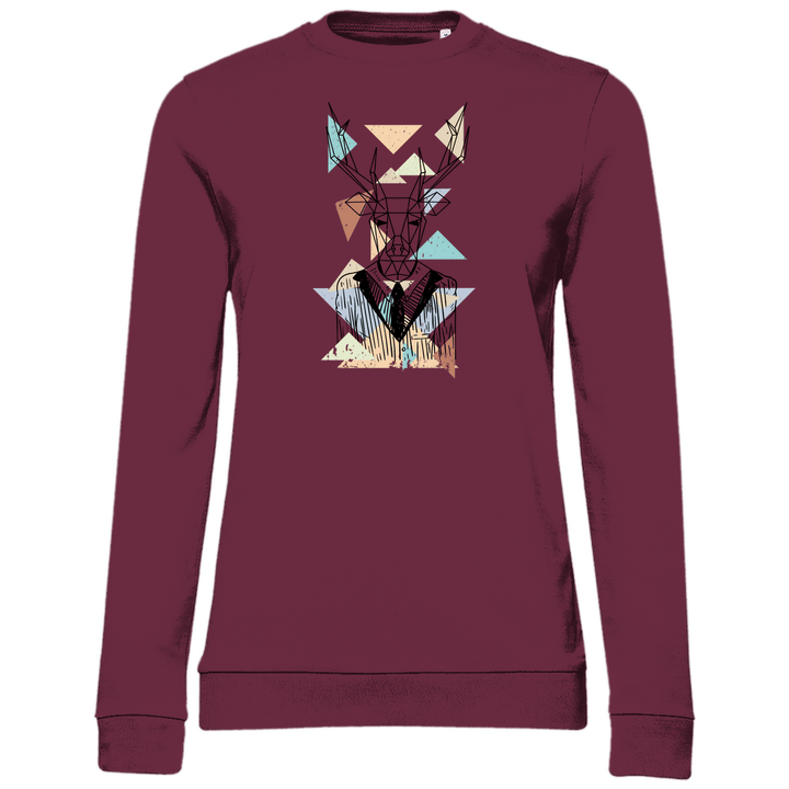 Geometrischer Hirsch - Damen Sweatshirt - Textilzauber