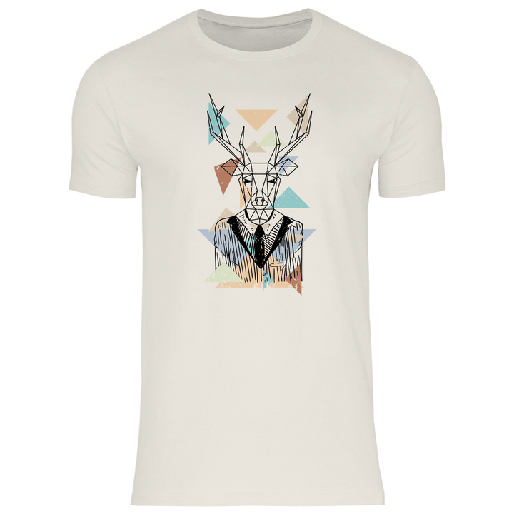Geometrischer Hirsch - Herren T - Shirt - Textilzauber