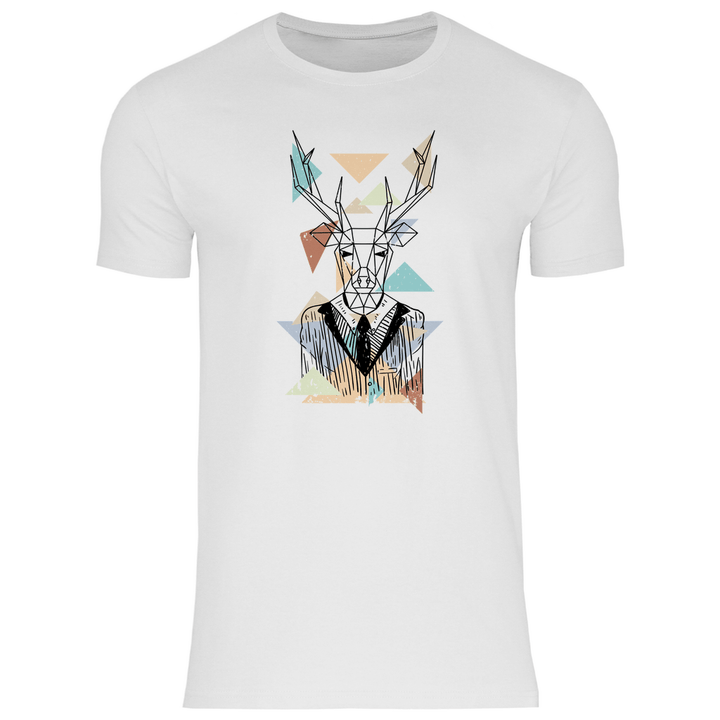 Geometrischer Hirsch - Herren T - Shirt - Textilzauber