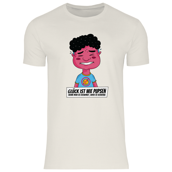 Glück ist wie Pupsen - Herren T - Shirt - Textilzauber