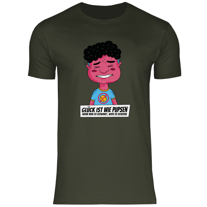 Glück ist wie Pupsen - Herren T - Shirt - Textilzauber