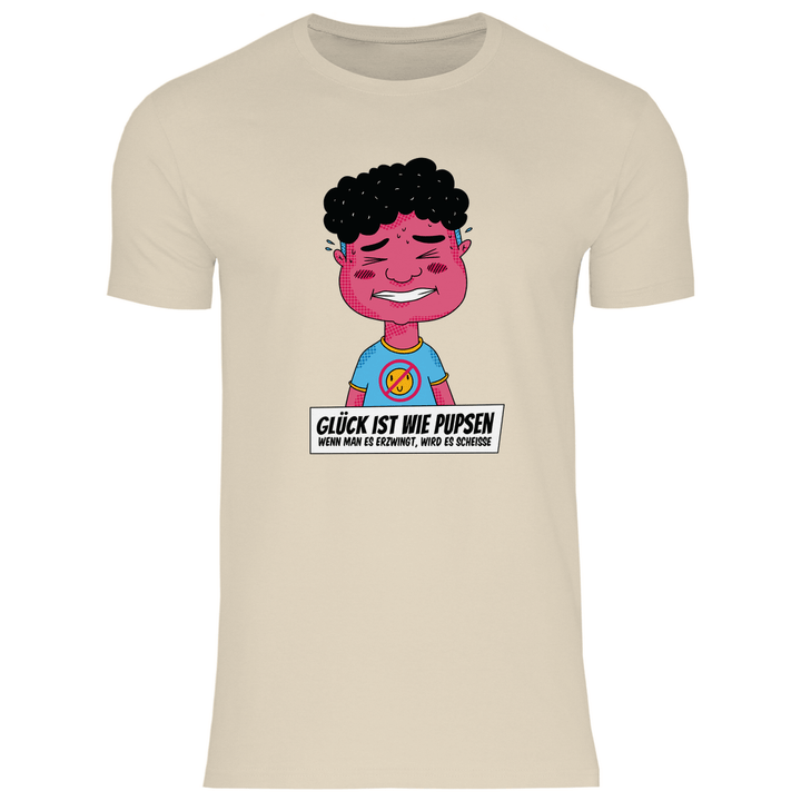 Glück ist wie Pupsen - Herren T - Shirt - Textilzauber