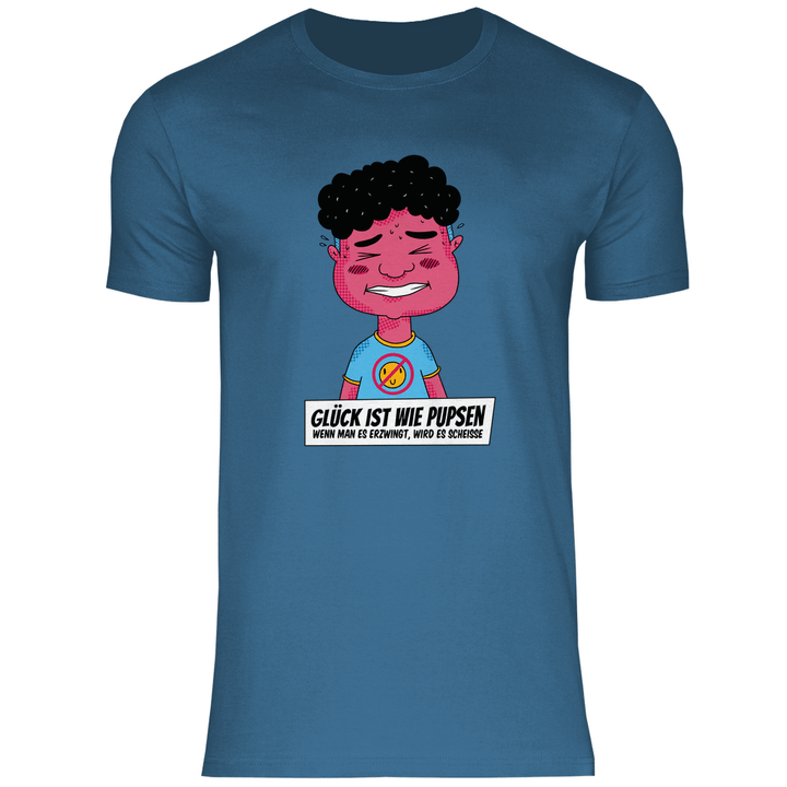 Glück ist wie Pupsen - Herren T - Shirt - Textilzauber