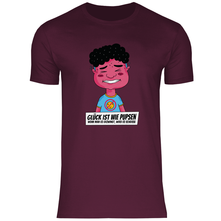Glück ist wie Pupsen - Herren T - Shirt - Textilzauber