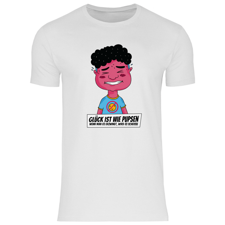 Glück ist wie Pupsen - Herren T - Shirt - Textilzauber