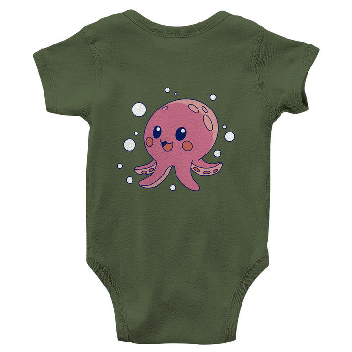 Glücklicher Oktopus - Bio Baby - Body mit Rückendruck - Textilzauber