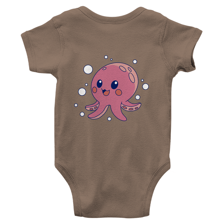Glücklicher Oktopus - Bio Baby - Body mit Rückendruck - Textilzauber