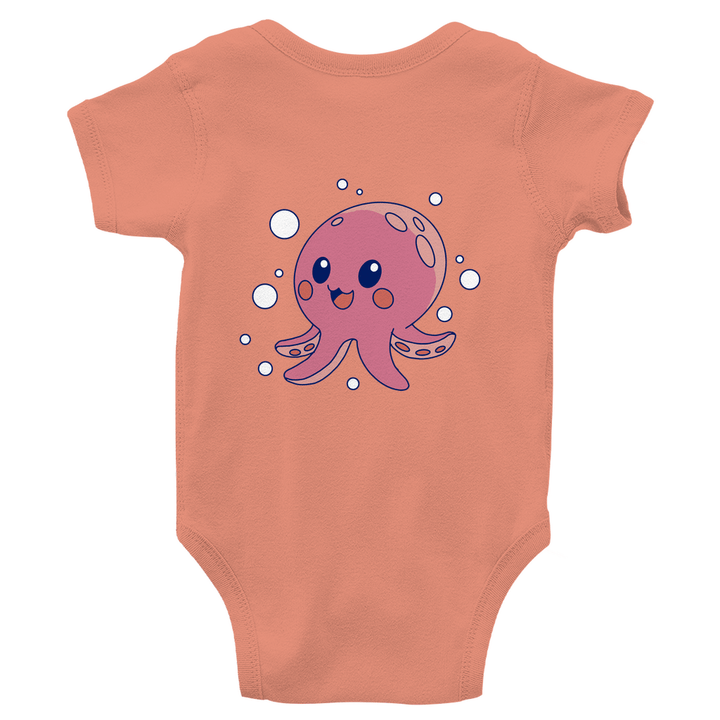 Glücklicher Oktopus - Bio Baby - Body mit Rückendruck - Textilzauber