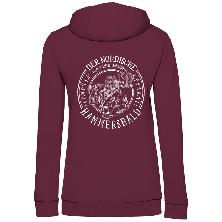 Gott der Ungeduld - Damen Hoodie mit Rückendruck - Textilzauber