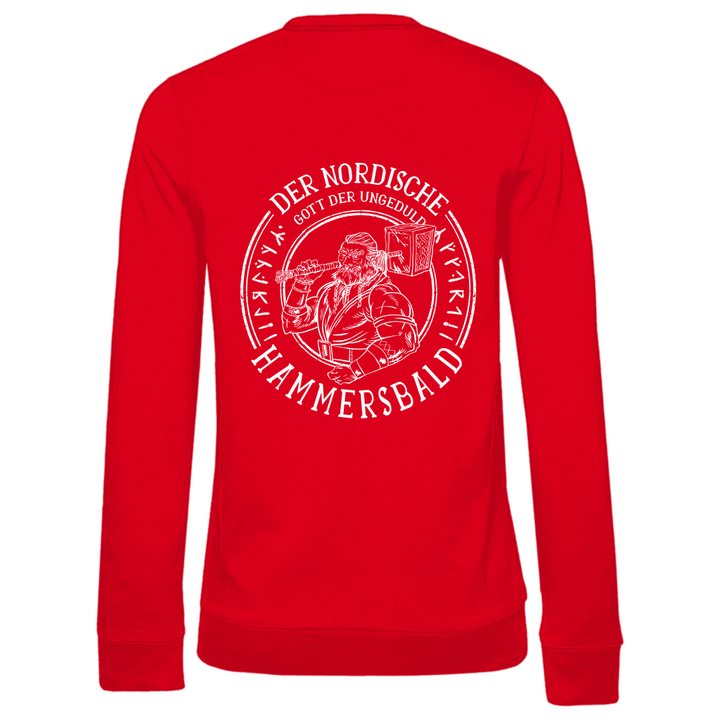 Gott der Ungeduld - Damen Sweatshirt mit Rückendruck - Textilzauber