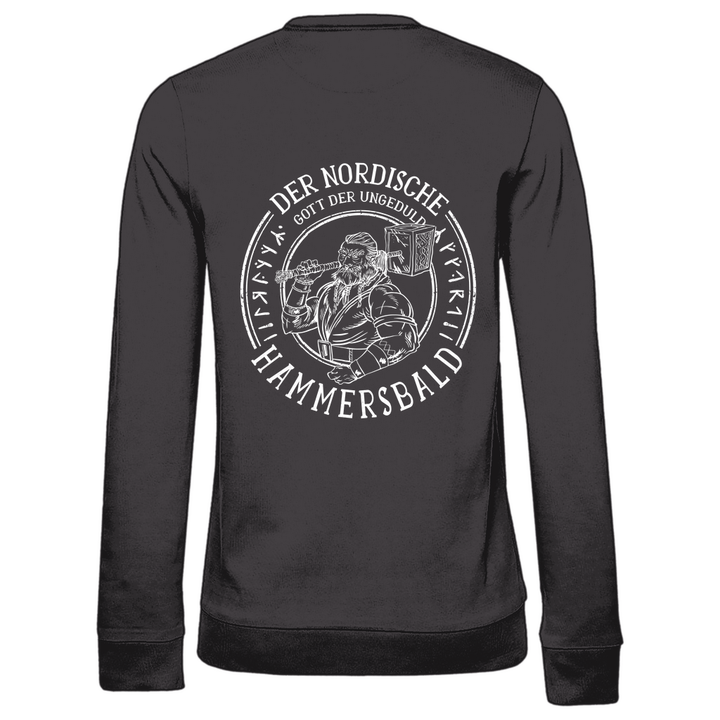 Gott der Ungeduld - Damen Sweatshirt mit Rückendruck - Textilzauber