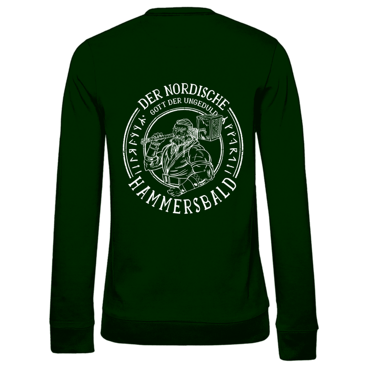 Gott der Ungeduld - Damen Sweatshirt mit Rückendruck - Textilzauber