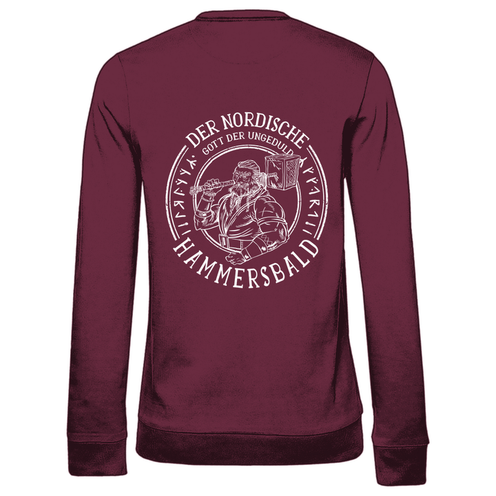 Gott der Ungeduld - Damen Sweatshirt mit Rückendruck - Textilzauber