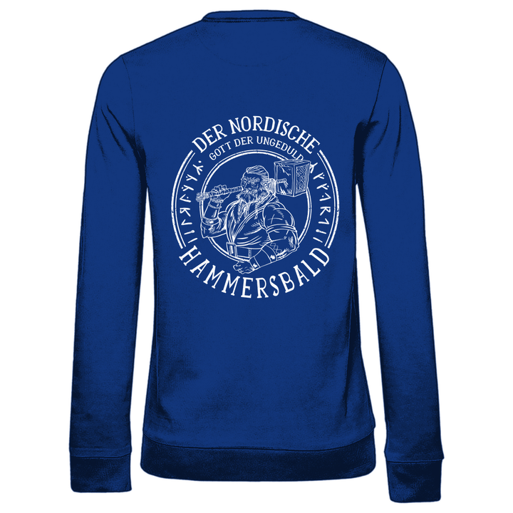 Gott der Ungeduld - Damen Sweatshirt mit Rückendruck - Textilzauber