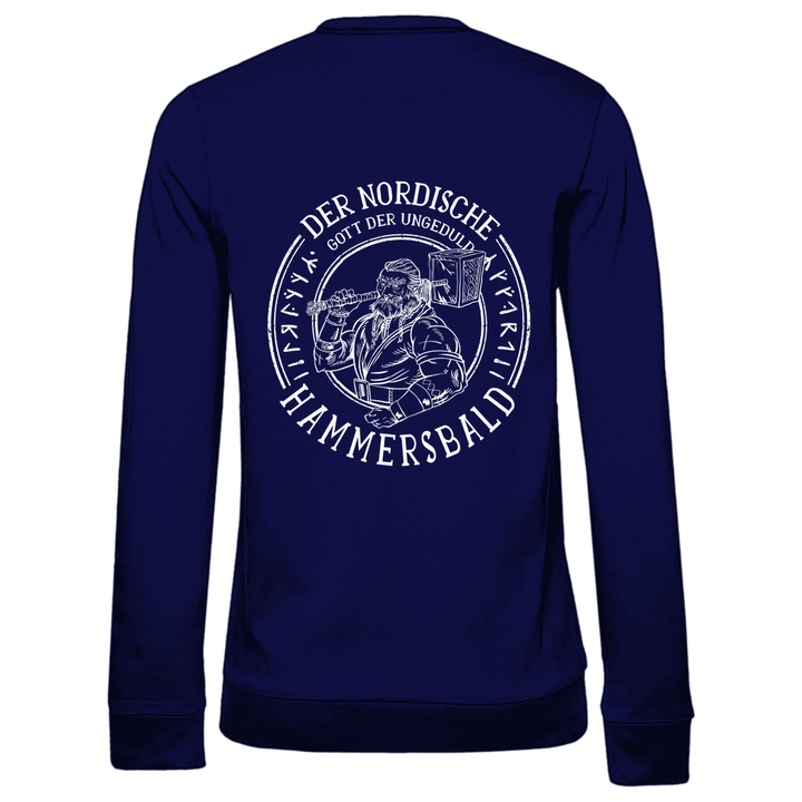 Gott der Ungeduld - Damen Sweatshirt mit Rückendruck - Textilzauber