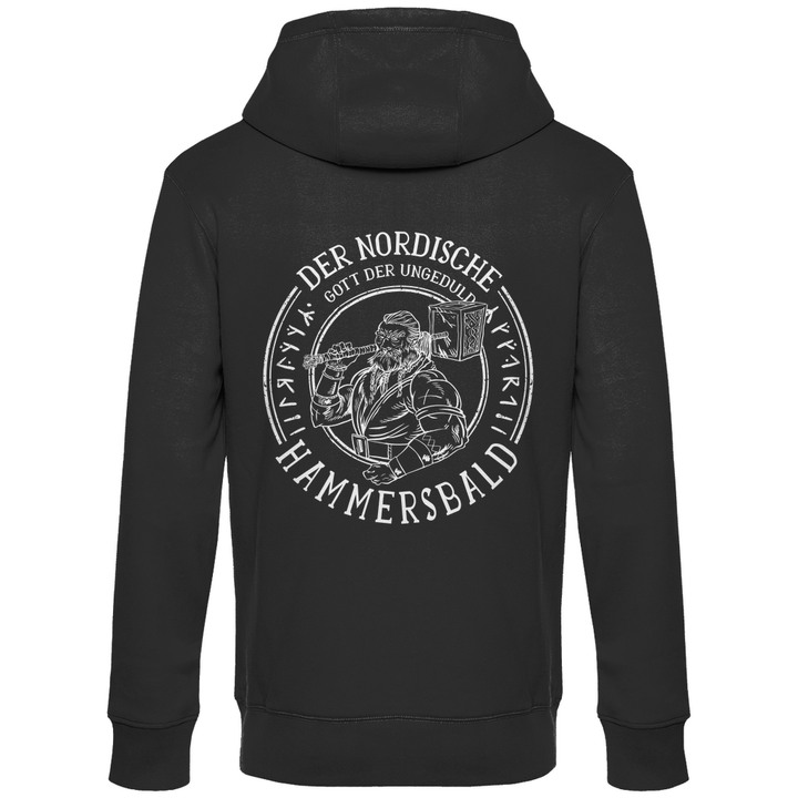 Gott der Ungeduld - Herren Hoodie mit Rückendruck - Textilzauber