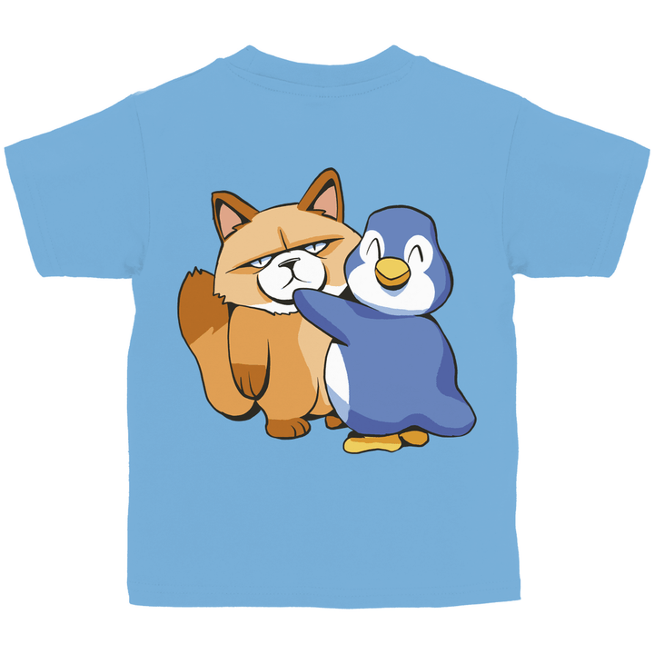 Grumpy Cat mit Pinguin Kinder T - Shirt mit Rückendruck - Textilzauber