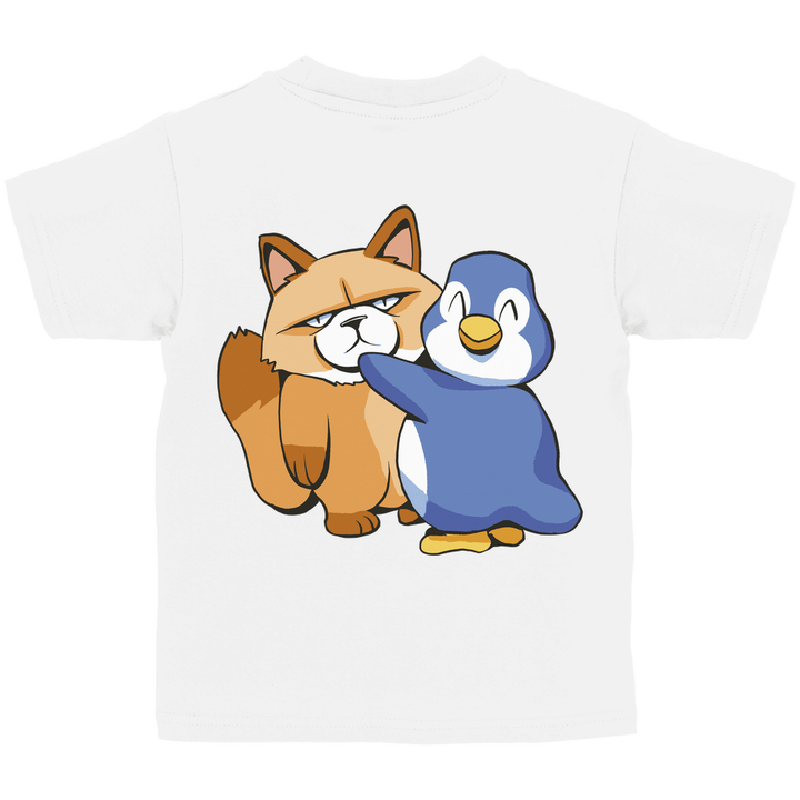 Grumpy Cat mit Pinguin Kinder T - Shirt mit Rückendruck - Textilzauber