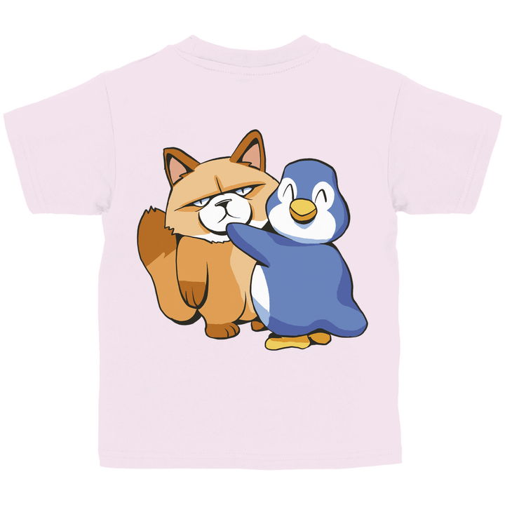 Grumpy Cat mit Pinguin Kinder T - Shirt mit Rückendruck - Textilzauber