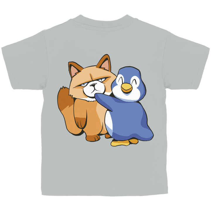 Grumpy Cat mit Pinguin Kinder T - Shirt mit Rückendruck - Textilzauber