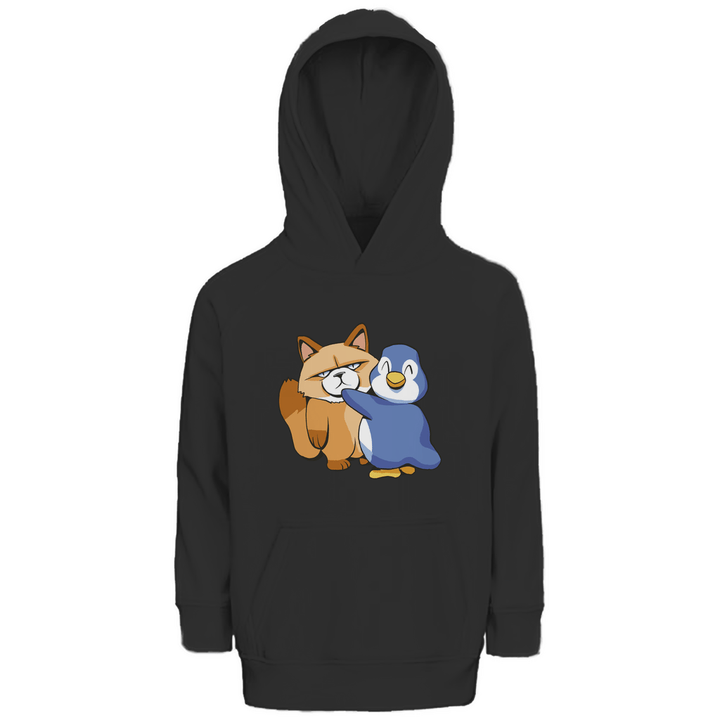 Grumpy Cat + Pinguin Premium Bio Kinderhoodie - Textilzauber