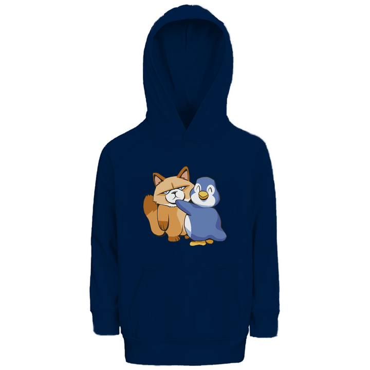 Grumpy Cat + Pinguin Premium Bio Kinderhoodie - Textilzauber