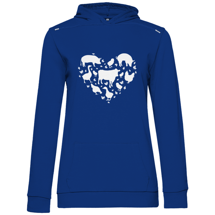 Herz für Tiere - Damen Hoodie - Textilzauber
