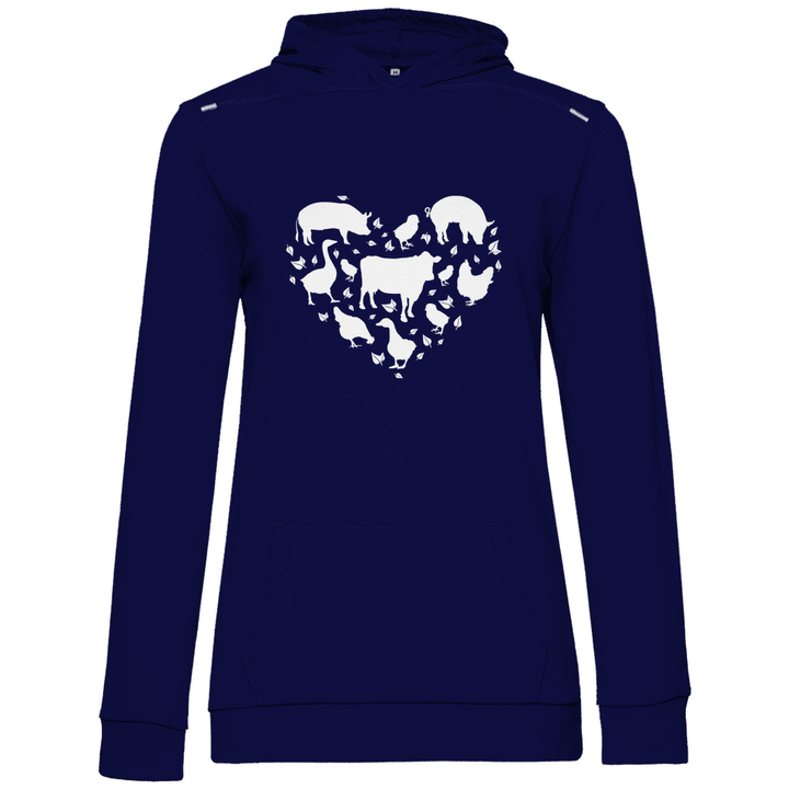 Herz für Tiere - Damen Hoodie - Textilzauber
