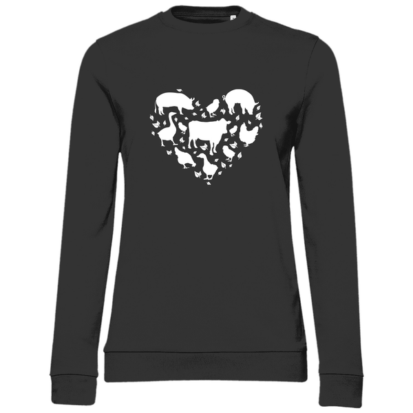 Herz für Tiere - Damen Sweatshirt - Textilzauber