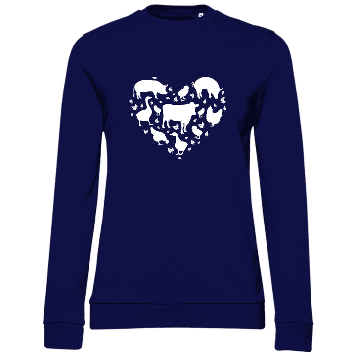Herz für Tiere - Damen Sweatshirt - Textilzauber