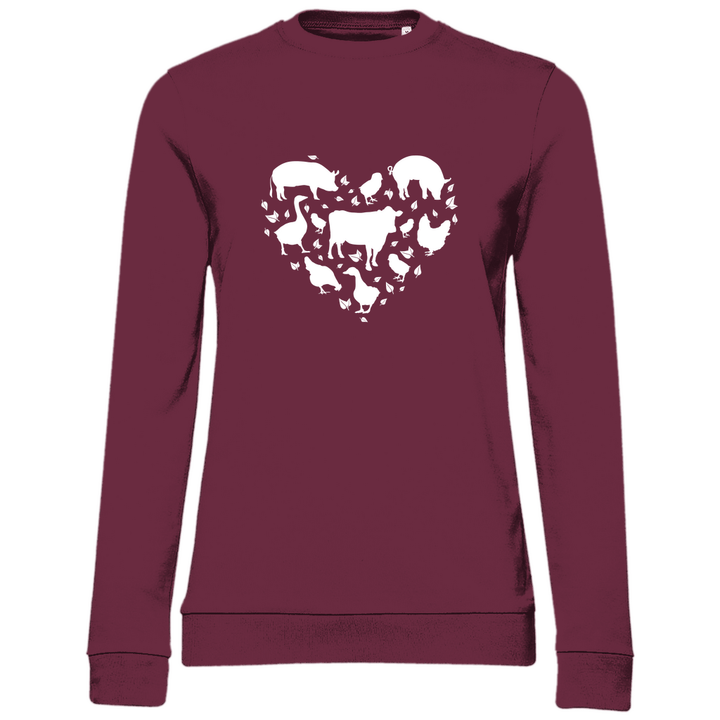 Herz für Tiere - Damen Sweatshirt - Textilzauber