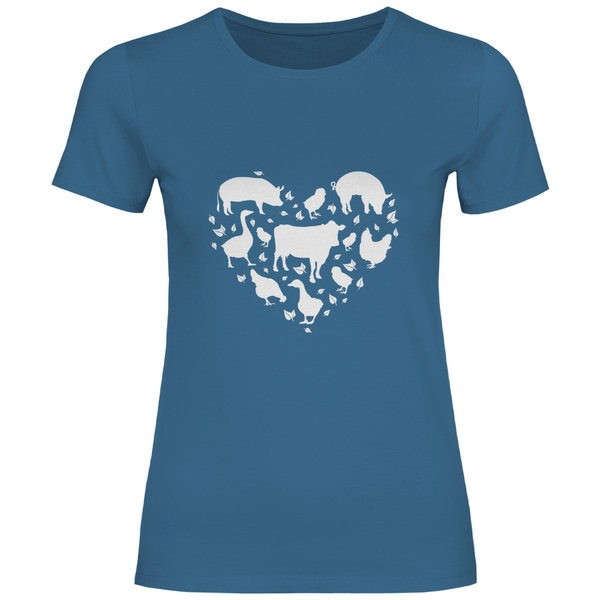 Herz für Tiere - Damen T - Shirt - Textilzauber