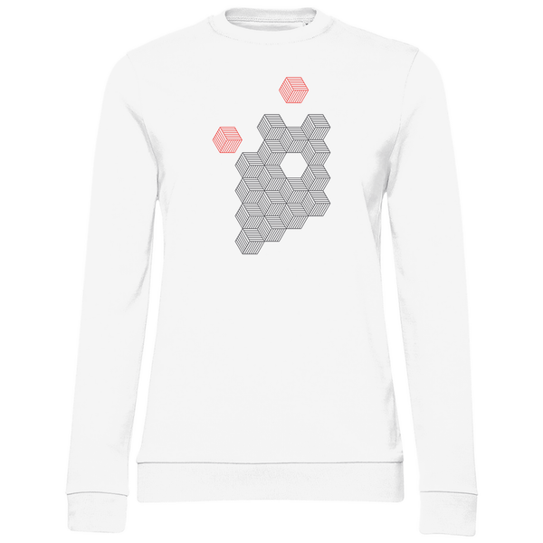 Hexagonale Struktur - Damen Sweatshirt - Textilzauber