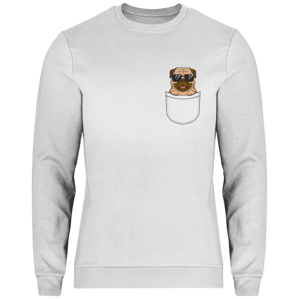 Hund mit Sonnenbrille in Brusttasche - Herren Sweatshirt - Textilzauber