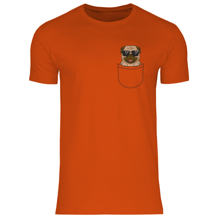 Hund mit Sonnenbrille in Brusttasche - Herren T - Shirt - Textilzauber