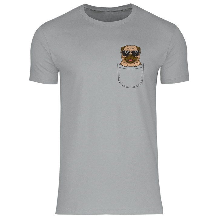 Hund mit Sonnenbrille in Brusttasche - Herren T - Shirt - Textilzauber