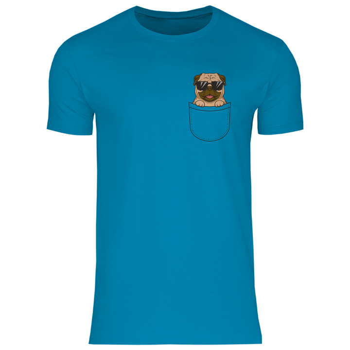 Hund mit Sonnenbrille in Brusttasche - Herren T - Shirt - Textilzauber