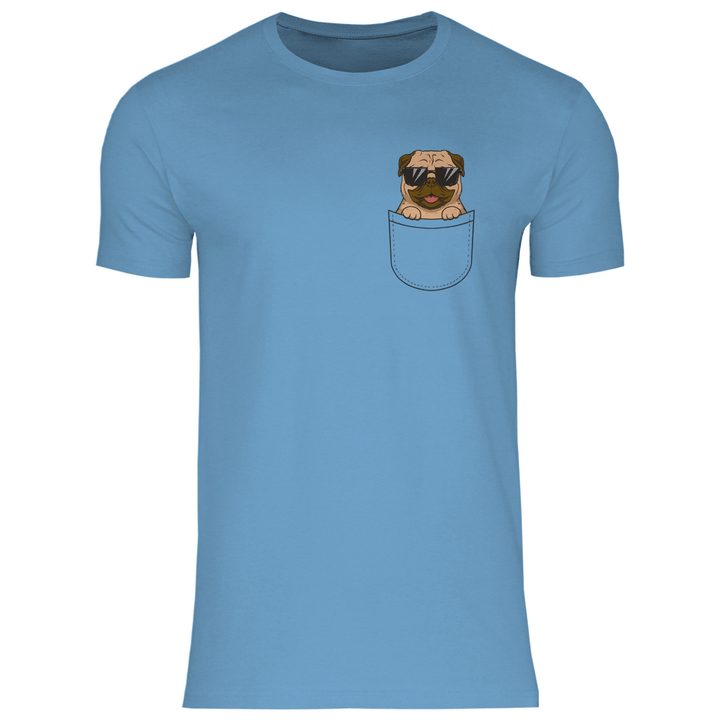 Hund mit Sonnenbrille in Brusttasche - Herren T - Shirt - Textilzauber