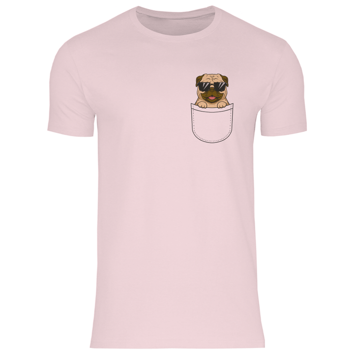 Hund mit Sonnenbrille in Brusttasche - Herren T - Shirt - Textilzauber