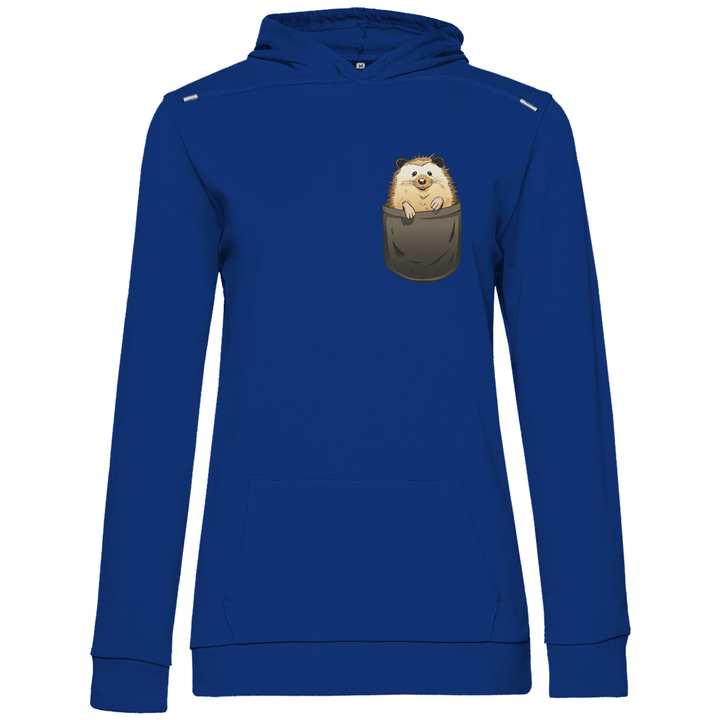 Igel in Brusttasche - Damen Hoodie - Textilzauber