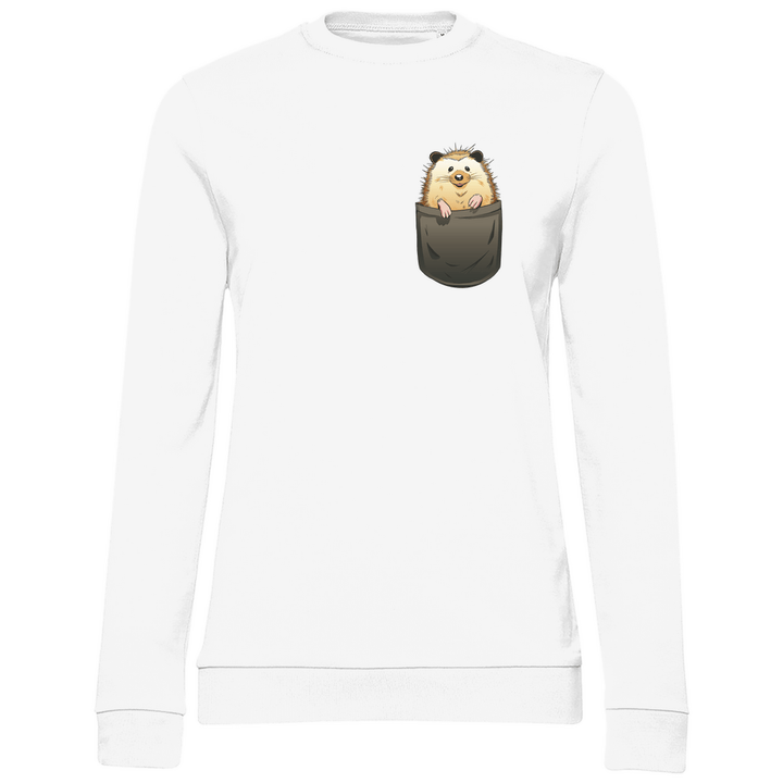 Igel in Brusttasche - Damen Sweatshirt - Textilzauber