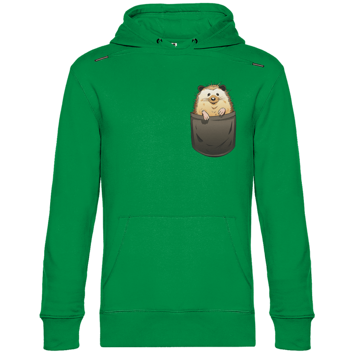 Igel in Brusttasche - Herren Hoodie - Textilzauber