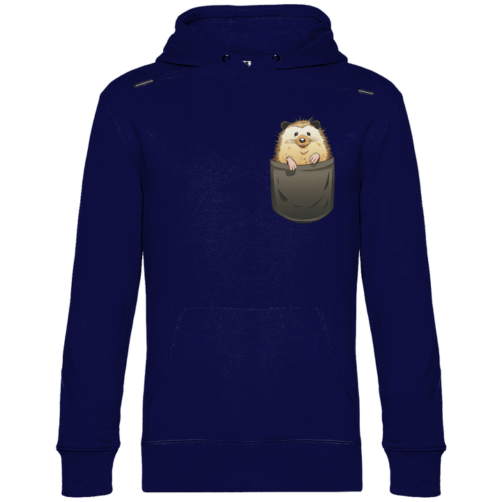 Igel in Brusttasche - Herren Hoodie - Textilzauber