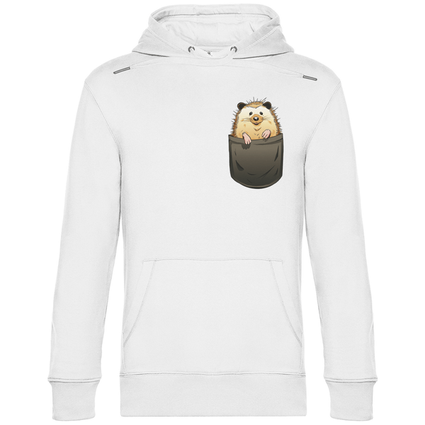 Igel in Brusttasche - Herren Hoodie - Textilzauber