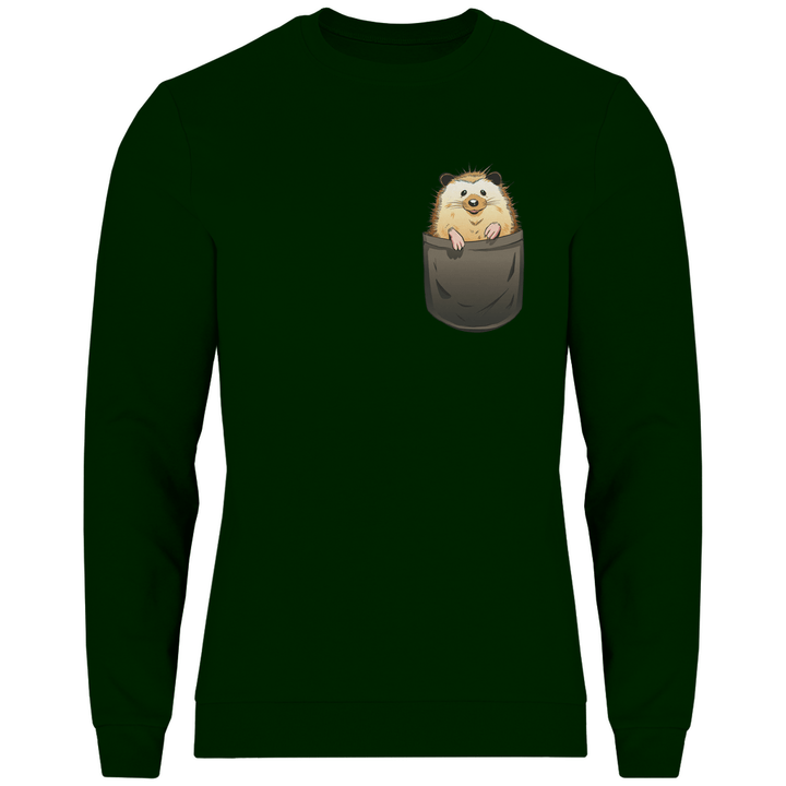 Igel in Brusttasche - Herren Sweatshirt - Textilzauber